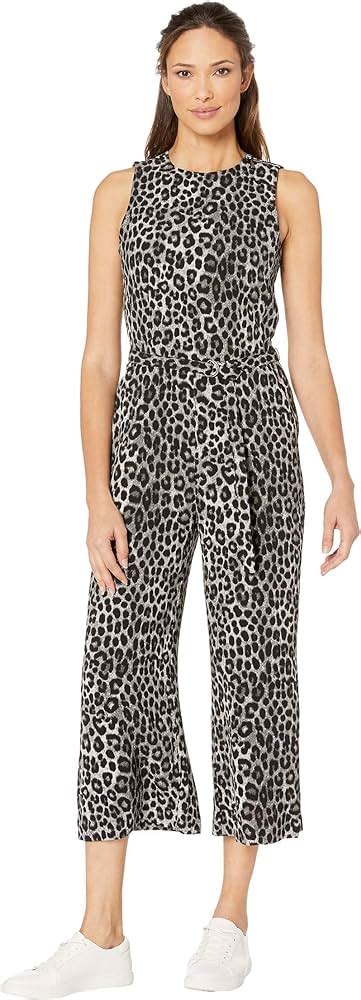 Michael Michael Kors Women's Cheetah Jumpsuit in Gunmetal